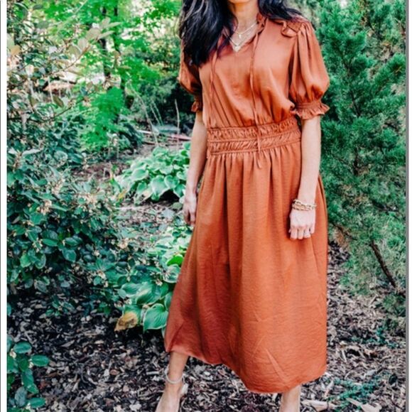 New Gibson Latimer Spice Brown Boho Dress XL - Picture 10 of 10